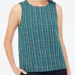 J. Crew Tweed Button-Back Shell Sleeveless Top Medium